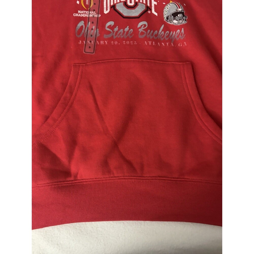 ’47 Ohio State Buckeyes 2024 CFP National Champions Hoodie Women’s S NWT Red - Picture 3 of 12
